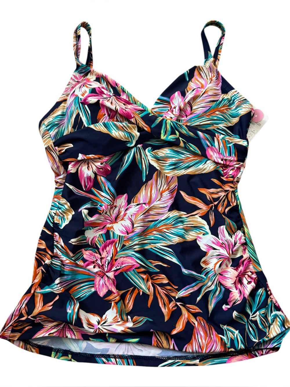 Krista Sport by Christina NWT Tankini Top‎ S Tropical Floral Bust Enhancer